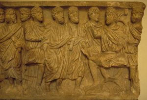 Sarcophagus showing Peter and Paul before Nero from Berja