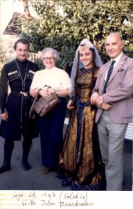 Bruni Ridgway, John Boardman, and two Georgian dancers
